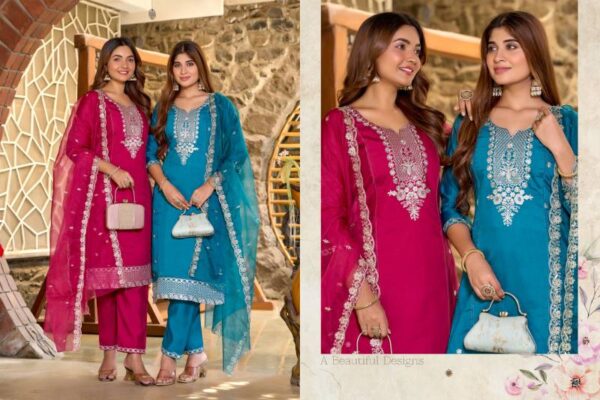 Naisha K 92 Roman Silk Kurti Bottom With Dupatta Catalog Wholesale Collection - Image 2