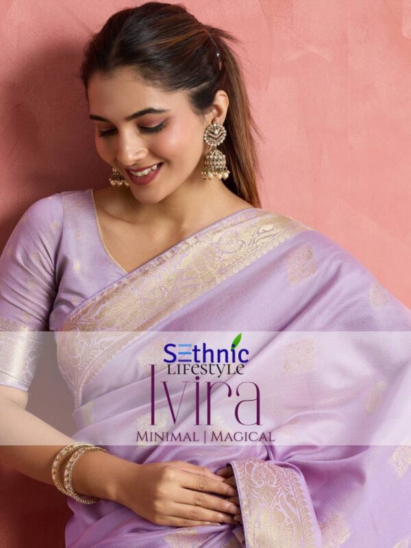 Sethnic Ivira Soft Silk Woven Fancy Saree Catalog Wholesale Collection