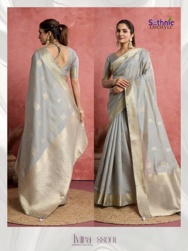 Sethnic Ivira Soft Silk Woven Fancy Saree Catalog Wholesale Collection - Image 3