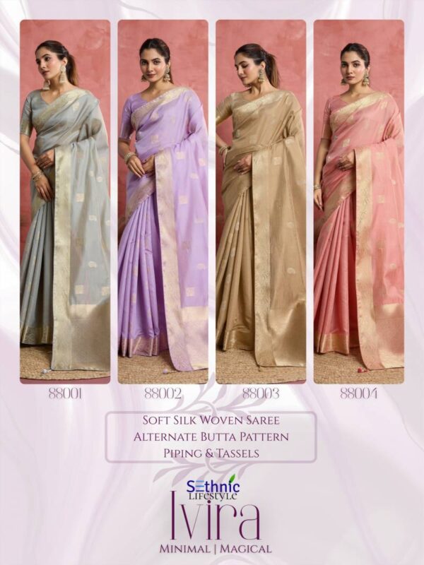 Sethnic Ivira Soft Silk Woven Fancy Saree Catalog Wholesale Collection - Image 6