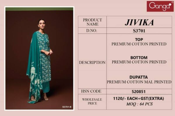 Ganga Jivika Cotton Printed Salwar Kameez Catalog Wholesale Collection - Image 7