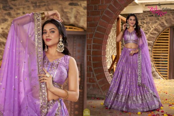 Zeel Amrapali Dola Silk Jacquard Designer Lehenga Choli Catalog Wholesale Collection - Image 10