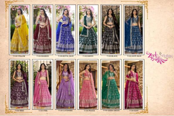 Zeel Amrapali Dola Silk Jacquard Designer Lehenga Choli Catalog Wholesale Collection - Image 15