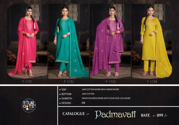 Four Dots Padmavati Jam Cotton Dress Material Catalog Wholesale Collection - Image 6