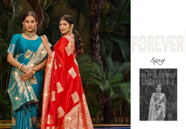 Saroj Surekha Silk Vol 1 Satin Silk Saree Catalog Wholesale Collection - Image 5