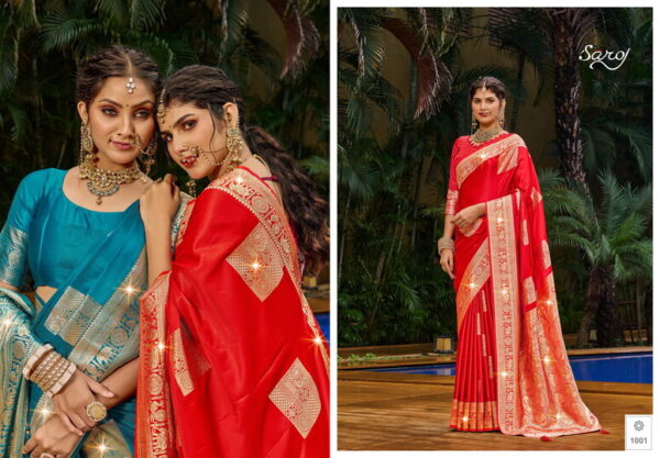 Saroj Surekha Silk Vol 1 Satin Silk Saree Catalog Wholesale Collection - Image 6