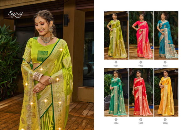 Saroj Surekha Silk Vol 1 Satin Silk Saree Catalog Wholesale Collection - Image 9