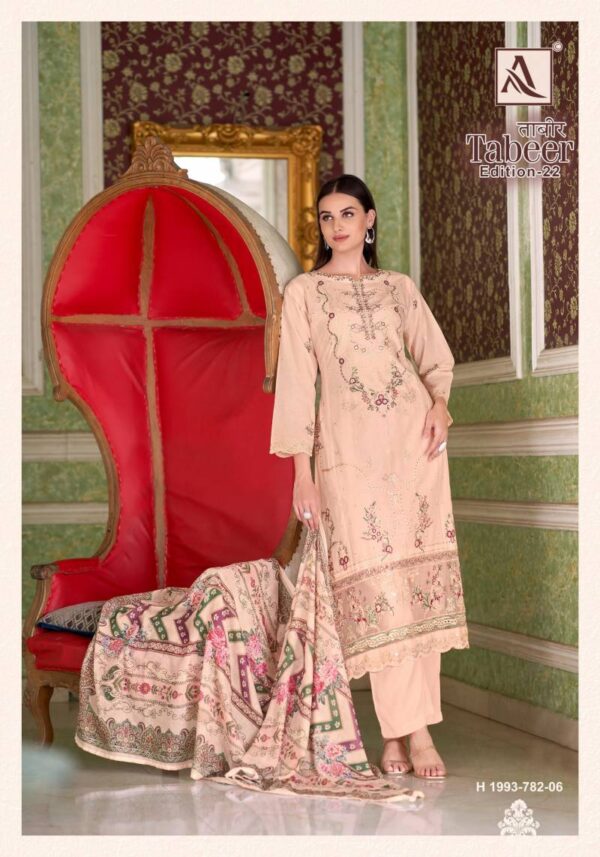 Alok Tabeer Edition 22 Cambric Lawn Dress Material Catalog Wholesale Collection - Image 4