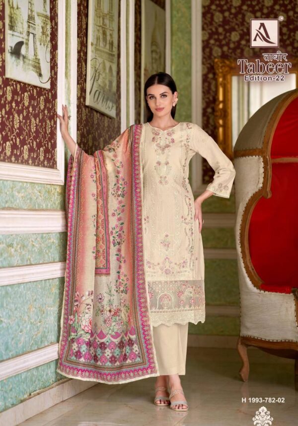 Alok Tabeer Edition 22 Cambric Lawn Dress Material Catalog Wholesale Collection - Image 5