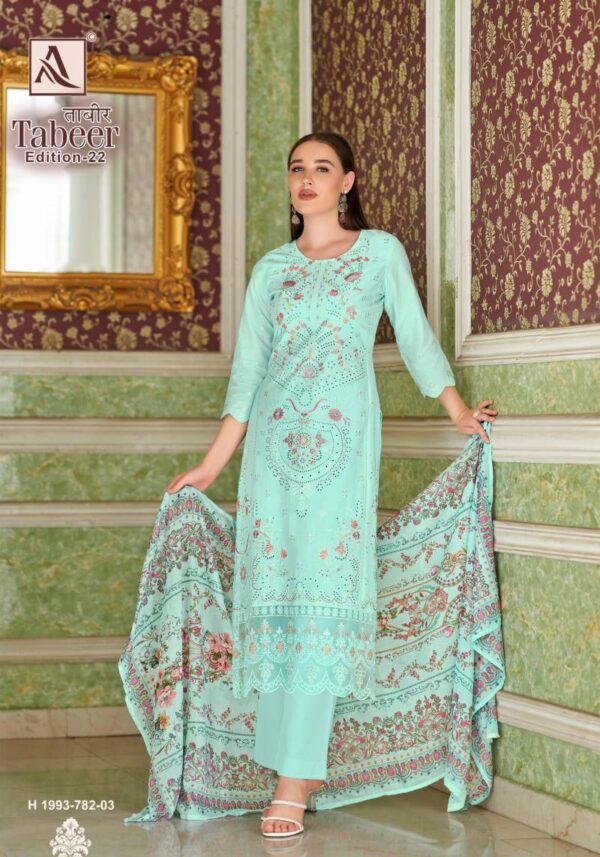 Alok Tabeer Edition 22 Cambric Lawn Dress Material Catalog Wholesale Collection - Image 8