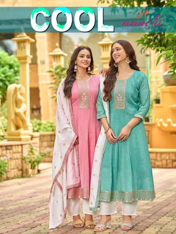 Aanchi Cool Fancy Kurti Bottom With Dupatta Catalog Wholesale Collection