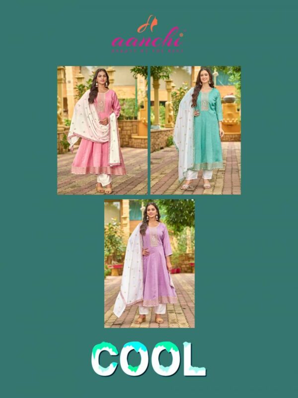Aanchi Cool Fancy Kurti Bottom With Dupatta Catalog Wholesale Collection - Image 5
