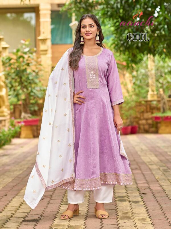 Aanchi Cool Fancy Kurti Bottom With Dupatta Catalog Wholesale Collection - Image 4