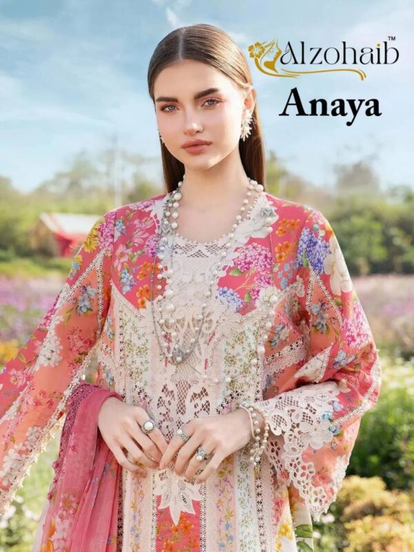 Alzohaib Anaya Cotton Dupatta Pakistani Salwar Suits Catalog Wholesale Collection