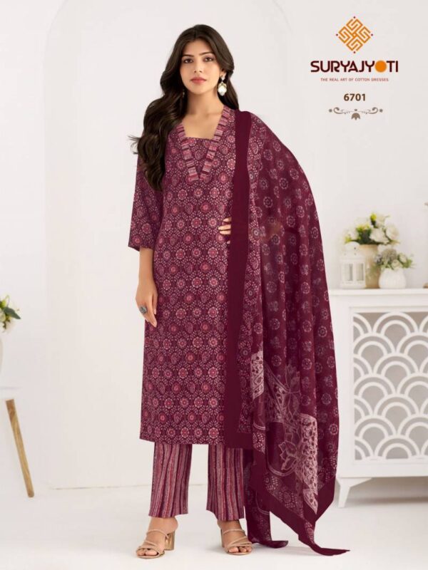 Suryajyoti Trendy Cotton Vol 67 Cotton Dress Material Catalog Wholesale Collection