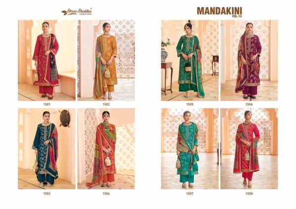 Shree Shalika Mandakini Vol 15 Viscose Dola Jacquard Salwar Kameez Catalog Wholesale Collection - Image 11