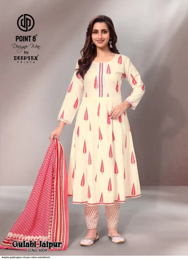 Deeptex Gulabi Jaipur Vol 3 Anarkali Kurti Pant With Dupatta Catalog Wholesale Collection - Image 2