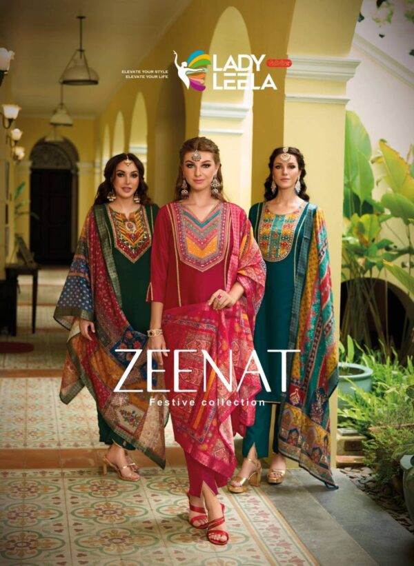 Lady Leela Zeenat Kurti Pant With Dupatta Wholesale Catalog Collection Exporter