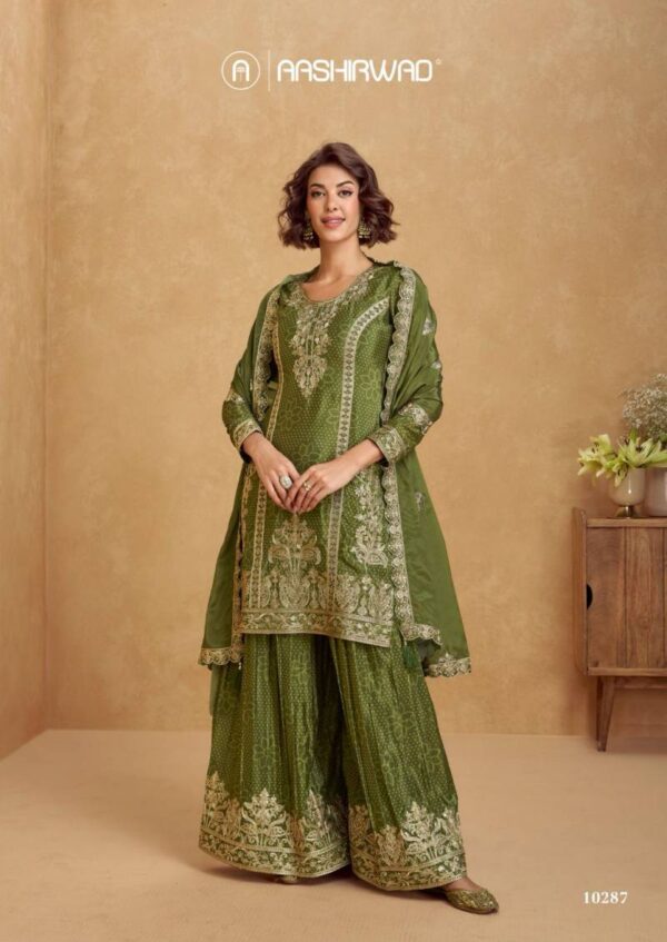 Aashirwad Tanvi Chinon Silk Designer Salwar Kameez Catalog Wholesale Collection Supplier - Image 5