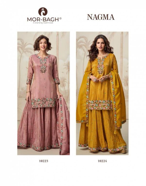 Aashirwad Mor Bagh Nagma Organza Simmer Silk Salwar Suits Wholesale Catalog Collection Exporter - Image 4