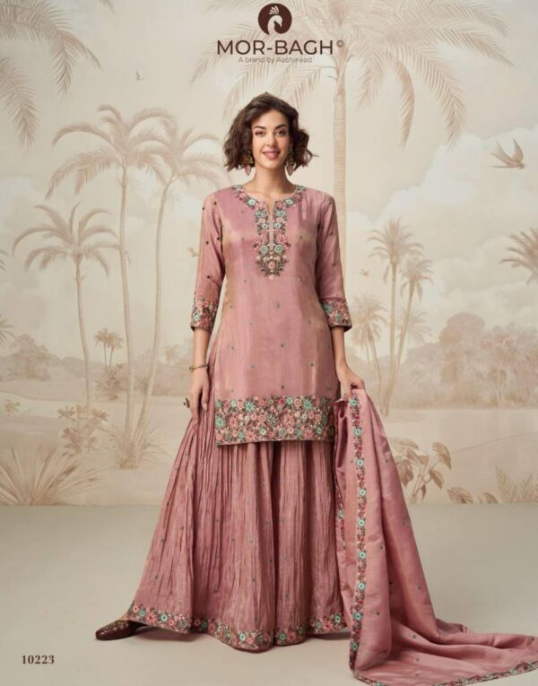 Aashirwad Mor Bagh Nagma Organza Simmer Silk Salwar Suits Wholesale Catalog Collection Exporter - Image 3
