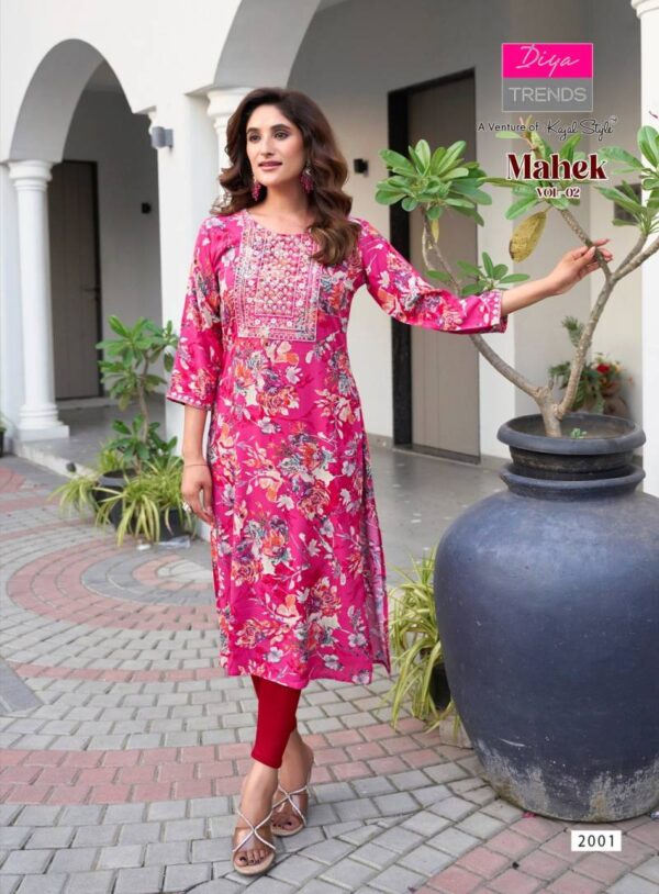 Mahek Vol 2 By Diya Trends Rayon Printed Kurti Catalog Wholesale Collection Exporter - Image 2