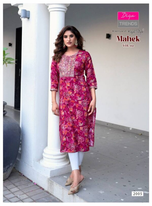 Mahek Vol 2 By Diya Trends Rayon Printed Kurti Catalog Wholesale Collection Exporter - Image 5