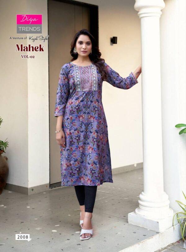 Mahek Vol 2 By Diya Trends Rayon Printed Kurti Catalog Wholesale Collection Exporter - Image 8
