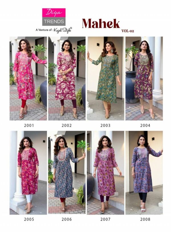 Mahek Vol 2 By Diya Trends Rayon Printed Kurti Catalog Wholesale Collection Exporter - Image 10