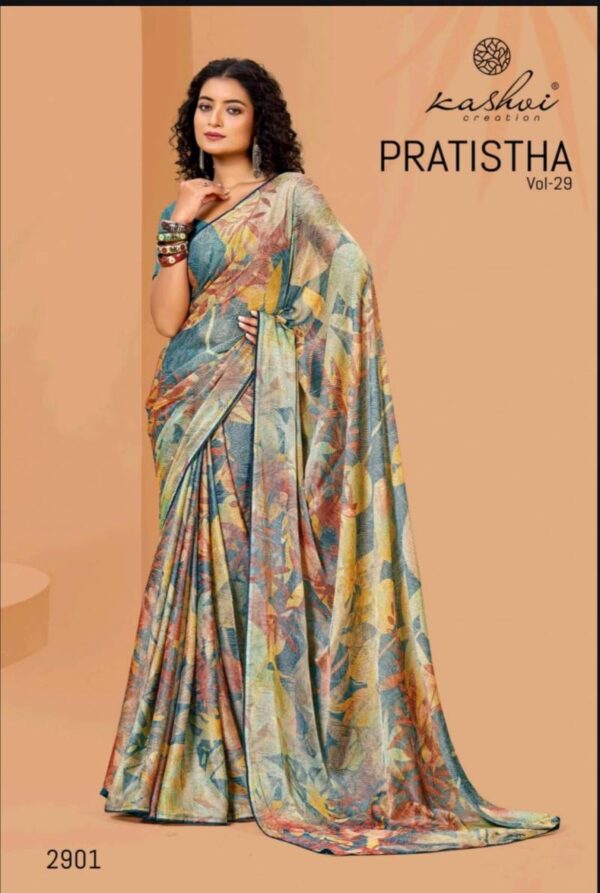 Kashvi Pratistha Vol 29 Brasso Printed Saree Catalog Collection Supplier - Image 5