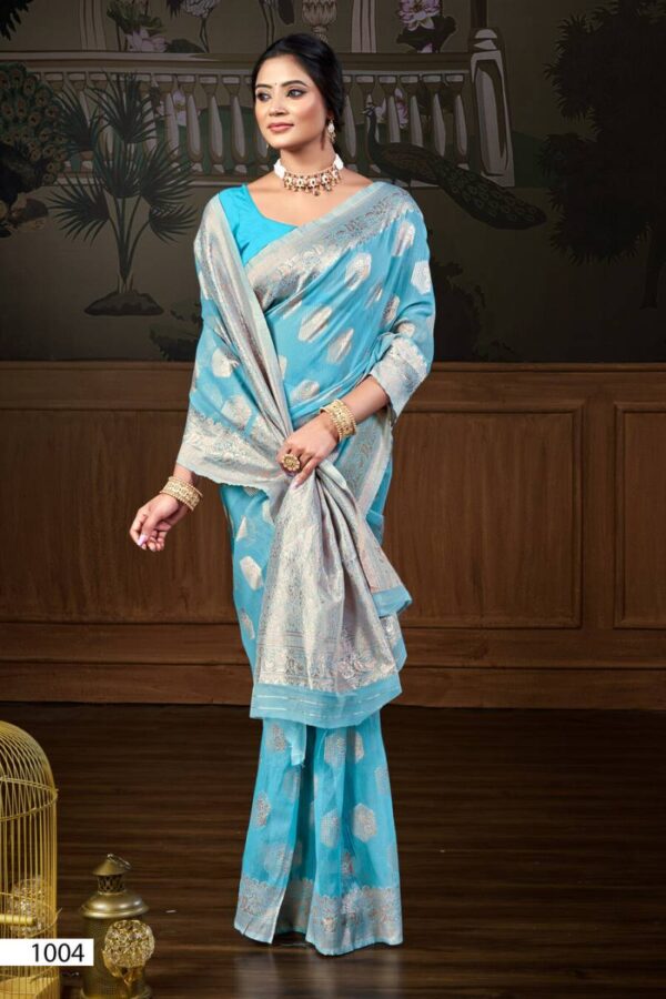 Saroj Baghban Linen Vol 1 Festive Wear Stylish Linen Sarees Catalog Wholesale Collection Exporter - Image 5
