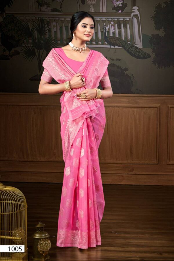 Saroj Baghban Linen Vol 1 Festive Wear Stylish Linen Sarees Catalog Wholesale Collection Exporter - Image 6