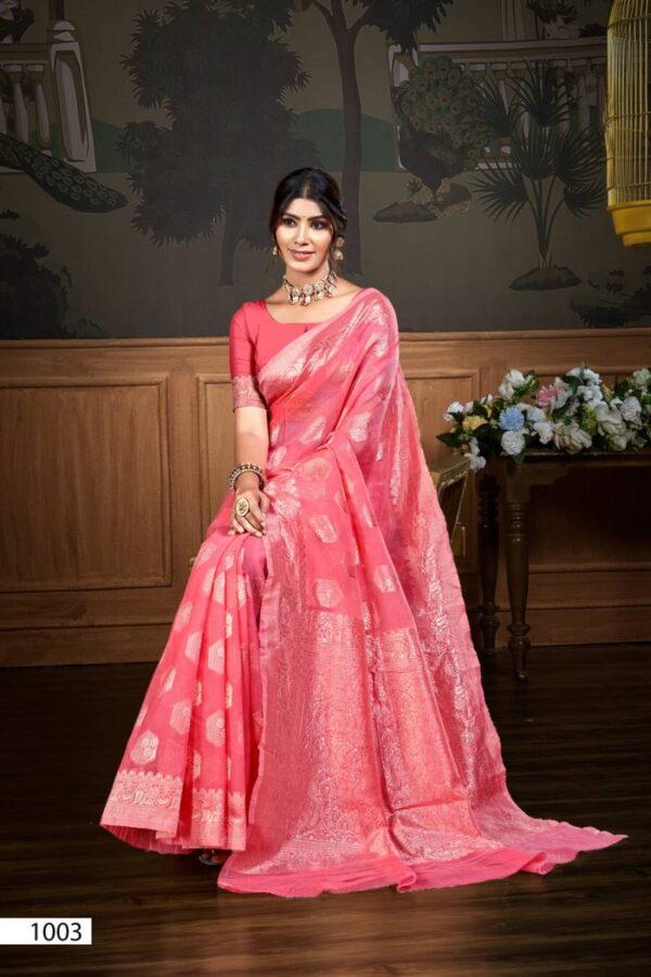 Saroj Baghban Linen Vol 1 Festive Wear Stylish Linen Sarees Catalog Wholesale Collection Exporter - Image 7