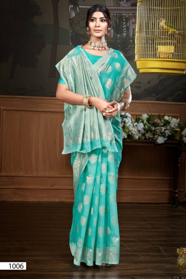Saroj Baghban Linen Vol 1 Festive Wear Stylish Linen Sarees Catalog Wholesale Collection Exporter - Image 8