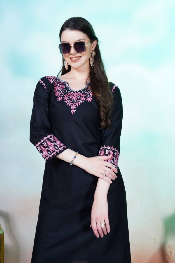 Rasili Nx Anokhi Rayon Embroidered Kurti WIth Bottom Catalog Wholesale Collection Exporter - Image 6