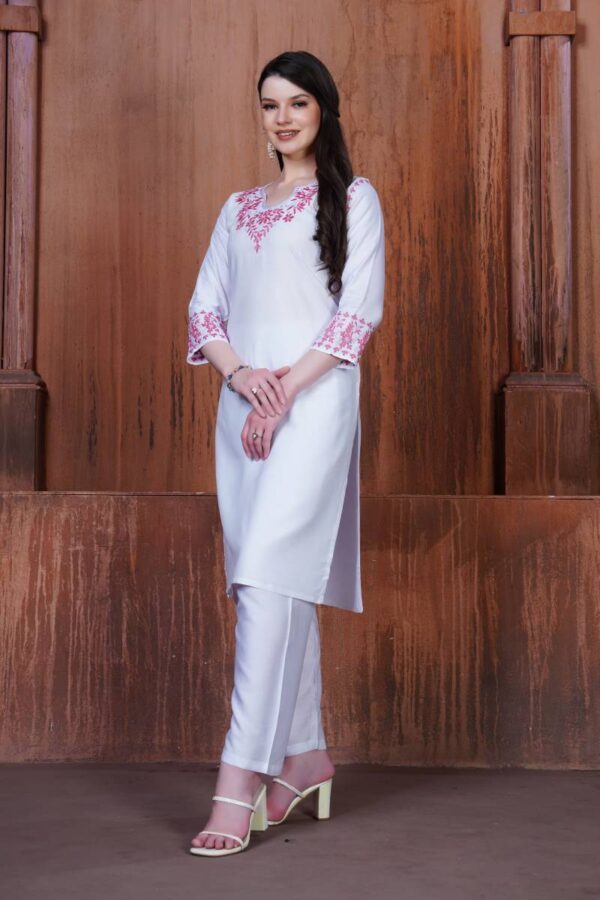 Rasili Nx Anokhi Rayon Embroidered Kurti WIth Bottom Catalog Wholesale Collection Exporter - Image 7
