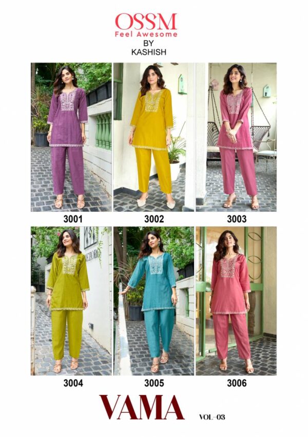 Ossm Vama Vol 3 Viscose Vatican Silk Co Ord Set Catalog Wholesale Collection - Image 8