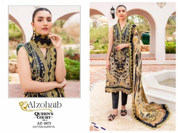 Alzohaib Queen Court Vol 4 Cotton Printed Pakistani Salwar Suits Catalog Wholesale Collection - Image 4