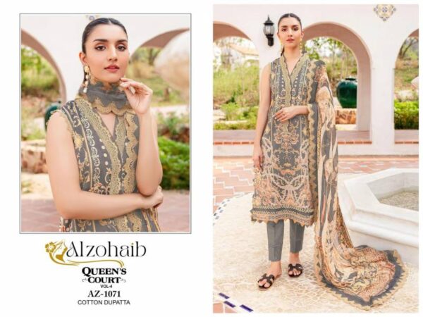 Alzohaib Queen Court Vol 4 Cotton Printed Pakistani Salwar Suits Catalog Wholesale Collection - Image 5
