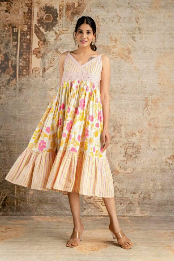 Naisha K 108 Fine Cotton Midi Dress Catalog Wholesale Collection - Image 3