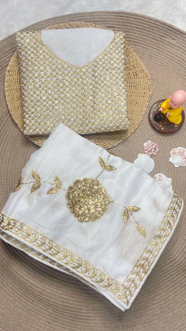 Vt 733 T Designer Georgette Embroidered Stylish Sarees Catalog Wholesale Collection Exporter - Image 2
