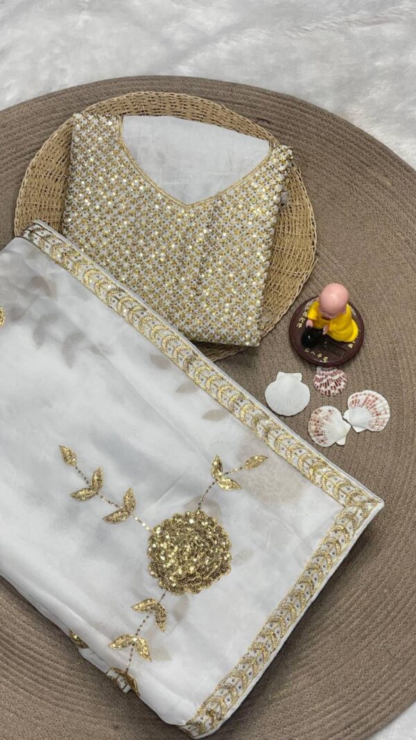 Vt 733 T Designer Georgette Embroidered Stylish Sarees Catalog Wholesale Collection Exporter - Image 4