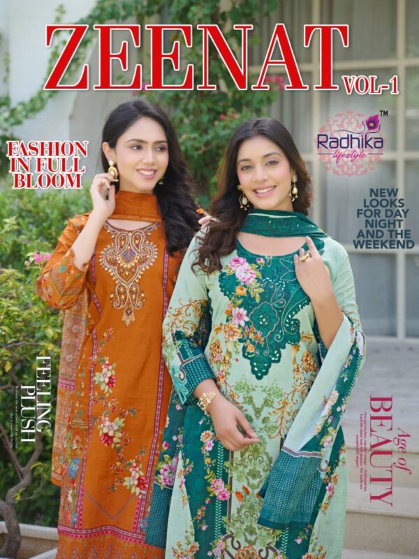 Radhika Zeenat Vol 1 Cotton Digital Printed Readymade Catalog Wholesale Collection Exporter