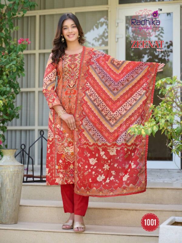 Radhika Zeenat Vol 1 Cotton Digital Printed Readymade Catalog Wholesale Collection Exporter - Image 2