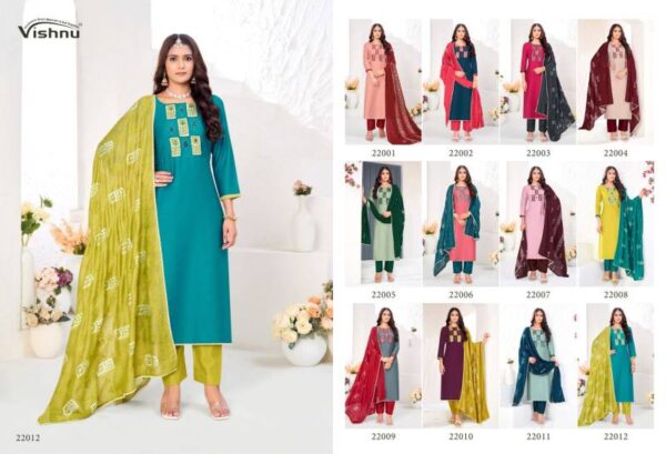 Vishnu Niyati Vichitra Silk Fancy Dress Material Catalog Wholesale Collection Exporter - Image 12