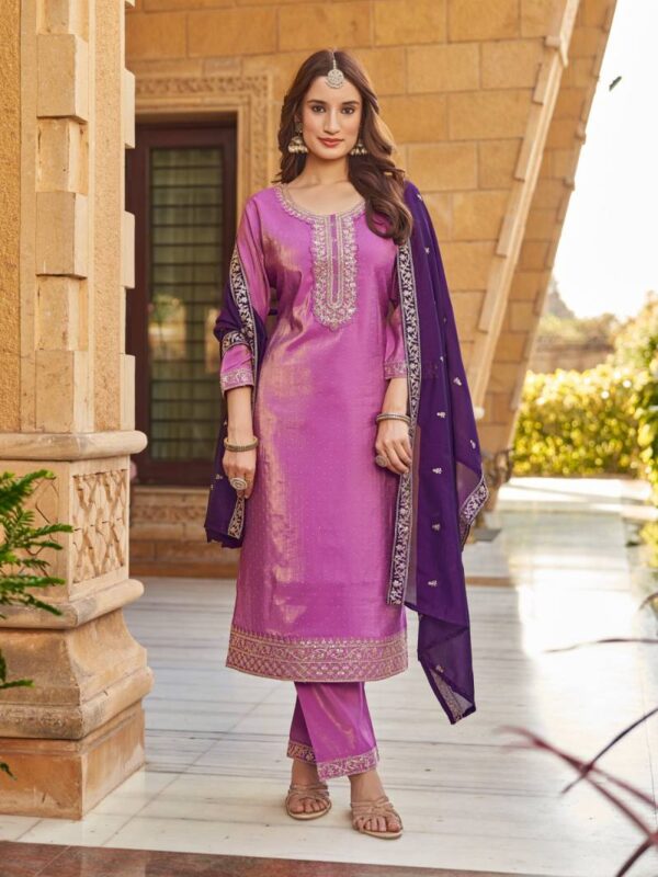 Aanchi Goldy Roman Shimmer Readymade Catalog Wholesale Collection Exporter - Image 3