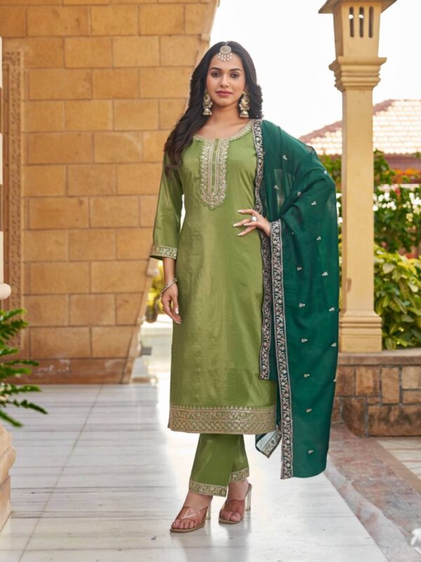 Aanchi Goldy Roman Shimmer Readymade Catalog Wholesale Collection Exporter - Image 4