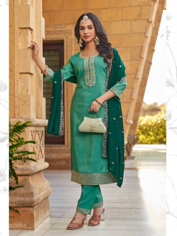 Aanchi Goldy Roman Shimmer Readymade Catalog Wholesale Collection Exporter - Image 5