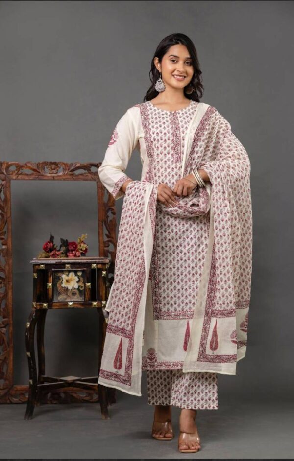 Naisha K 110 Cotton Printed Kurti Bottom With Dupatta Catalog Wholesale Collection Exporter - Image 4