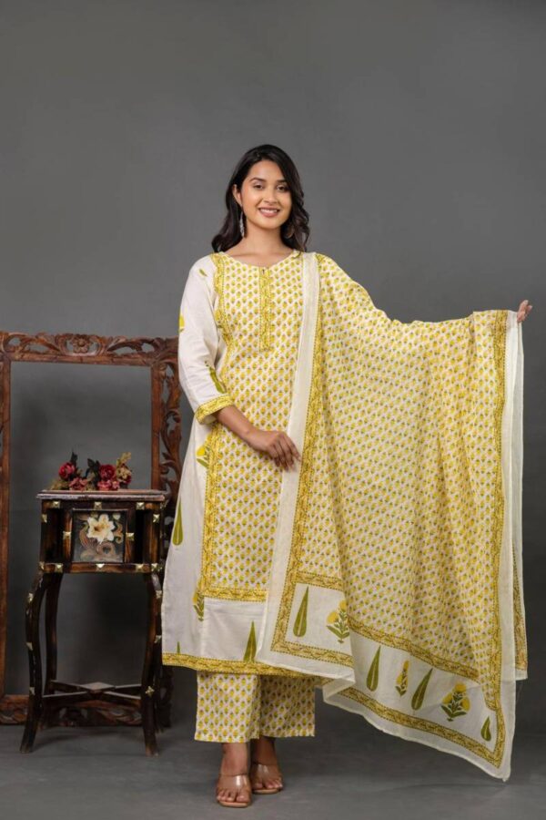 Naisha K 110 Cotton Printed Kurti Bottom With Dupatta Catalog Wholesale Collection Exporter